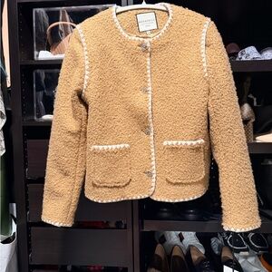 Bagatelle Camel Teddy Jacket with White Accents